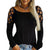 Blouse Tops Shirt For Women Long Sleeve Hallow Out Female Solid Black Tops Tee Shirt Slim Fit Lady Tops and Blouses blusas H30