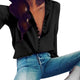 Blouses Tops Women Casual Solid Color ladies office Tunic Tops Sexy Buttons Long sleeve Blouse Women Chiffon white Shirt blusas