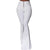 CALOFE White Bell-Bottom Pants Women Button High Waist Flare Pant New Trousers Slim Casual Solid Work Wear Pantalon Femme