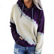CALOFE Womens Hoodies Sweatshirt Ladies Baggy Pullover Tops Drawstring Jumper Ladies Colorful Tie Dye Style Hooded Hoodies