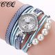 CCQ Top Brand Women Watches Fashion Analog Quartz Wing Rhinestone Pearl Bracelet Watch Ladies Dress Wristwatches Gifts reloj