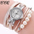 CCQ Top Brand Women Watches Fashion Analog Quartz Wing Rhinestone Pearl Bracelet Watch Ladies Dress Wristwatches Gifts reloj