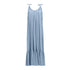 CHAMSGEND Women's Sleeveless sling backless beach skirt seaside holiday beach skirt solid color fashion casual mopping dress