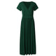 CHAMSGEND Women's Sleeveless solid color pocket dress elegant skirt casual fashion elegant loose beach skirt