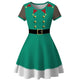 Charming dress women winter Snowman Christmas Red 1950s Notes Print Vintage Costume Swing Party Dress robe hiver femme#guahao