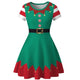 Charming dress women winter Snowman Christmas Red 1950s Notes Print Vintage Costume Swing Party Dress robe hiver femme#guahao