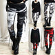 Cool Ultra Gathered Women's Pants Gothic Rocker Distressed Trousers Punk Tie Leggings Pants Casual Pantalones Mujer