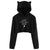 Cosy Cat ear print drawstring Long Sleeve Cropped Hoodies Sweatshirt Women Cat Hooded Pullover Crop Tops Clothes harajuku
