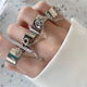 Couple Women Ring Set Cross Punk Rings Jewellery Ladies Cute Tassel Wedding Joint Fashion HipHop Silver Color Zinc Alloy Anillos