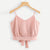 Crop Top V Neck Striped Summer Tops For Women 2020 Cotton Blended Blouse Tank Tops Camisole Cropped Feminino Women's Clothing