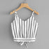 Crop Top V Neck Striped Summer Tops For Women 2020 Cotton Blended Blouse Tank Tops Camisole Cropped Feminino Women's Clothing