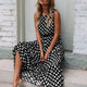 Dress Women Summer 2020 Boho Dress Dot Printing Sleeveless O Neck Maxi Dress Women Elegant Party Long Dresses Vestidos