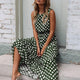 Dress Women Summer 2020 Boho Dress Dot Printing Sleeveless O Neck Maxi Dress Women Elegant Party Long Dresses Vestidos