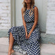 Dress Women Summer 2020 Boho Dress Dot Printing Sleeveless O Neck Maxi Dress Women Elegant Party Long Dresses Vestidos