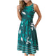 Dresses Women Summer 2020 Plus Size Dress Sleeveless Sashes Print Boho Dress Casual Woman Beach Dress Summer Sundress Vestidos