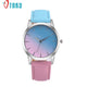 Drop Shipping Fantasy Pink Blue Leather Quartz Watch Women Nice Gift Wristwatch 170629
