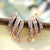 Dropshipping Rose Gold Diamonder-studded Personality Stud Earrings For Women Wedding Jewellery Flashbuy Gold Color Alloy#30