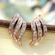 Dropshipping Rose Gold Diamonder-studded Personality Stud Earrings For Women Wedding Jewellery Flashbuy Gold Color Alloy#30