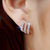 Dropshipping Rose Gold Diamonder-studded Personality Stud Earrings For Women Wedding Jewellery Flashbuy Gold Color Alloy#30