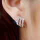 Dropshipping Rose Gold Diamonder-studded Personality Stud Earrings For Women Wedding Jewellery Flashbuy Gold Color Alloy#30