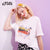 ELFSACK Harajuku Green Graffiti Print Casual T-Shirts Women Top 2020 Summer ELF White Short Sleeve Korean Ladies Daily Basic Tee