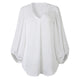 Echoine Women Blouses Office Lady Shirts Sexy V-Neck Low Cut Lantern Sleeve Loose Elegant Smooth Silk And Satins Tops Highstreet