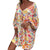 Ethnic Style Large Size Loose Printed Bohemian Beach Dress Summer Leisure Vacation Long Sleeve V-neck High Waist Dress Plus Size