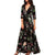 FREE OSTRICH Women Dress Floral Printed Button Up Half Sleeve Split Flowy Party  Dignified Noble Trend Elegant Summer Long Dress