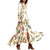 FREE OSTRICH Women Dress Floral Printed Button Up Half Sleeve Split Flowy Party  Dignified Noble Trend Elegant Summer Long Dress