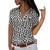 FREE OSTRICH Women Shirts Plum Blossom Large Size Short Sleeve Loose Silky Thin Trend Elegant Noble Vogue Summer Blouse Shirts
