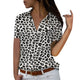 FREE OSTRICH Women Shirts Plum Blossom Large Size Short Sleeve Loose Silky Thin Trend Elegant Noble Vogue Summer Blouse Shirts