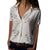 FREE OSTRICH Women Shirts Plum Blossom Large Size Short Sleeve Loose Silky Thin Trend Elegant Noble Vogue Summer Blouse Shirts
