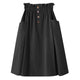 FREE OSTRICH Women Skirt College Style Solid Color High Waist Double Pocket Button Dignified Fashion Summer Short Skirt Under It
