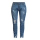 FREE OSTRICH Women's large size high waist stretch Slim denim pant Women High Waisted Stretch Slim Pants Calf Length Jeans