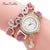 FanTeeDa Top Brand Women Bracelet Watches Ladies Love Leather Strap Rhinestone Quartz Wrist Watch Luxury Fashion Quartz Watch