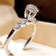 Fashion 2pc/set Elegant Cubic Zircon Rings Set for Women Anillos Sliver Color Wedding Ring Bridal Bague Jewellery Mujer Party