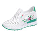 Fashion Floral Embroidered Leather Platform Evelator Shoes Women Swing Wedge Inner Increase Casual Shoes Platform Shoes