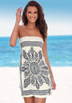 Fashion Print Strapless Sexy Dress Summer Sleeveless Mini Casual Dress Women Strapless Floral Bohemian Casual Mini Beach Dress