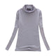 Fashion Solid Colors Women T-shirts Long Sleeve Slim Turtle Neck Shirts Women Tops