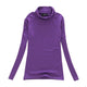 Fashion Solid Colors Women T-shirts Long Sleeve Slim Turtle Neck Shirts Women Tops