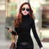 Fashion Solid Colors Women T-shirts Long Sleeve Slim Turtle Neck Shirts Women Tops