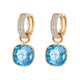 Fashion Square Pendant Hoop Earrings for Women made with Austrian Crystal Wedding Party Bijoux Jewellery Accessorise Girls Gift