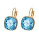 Fashion Square Pendant Hoop Earrings for Women made with Austrian Crystal Wedding Party Bijoux Jewellery Accessorise Girls Gift