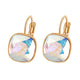 Fashion Square Pendant Hoop Earrings for Women made with Austrian Crystal Wedding Party Bijoux Jewellery Accessorise Girls Gift