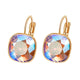 Fashion Square Pendant Hoop Earrings for Women made with Austrian Crystal Wedding Party Bijoux Jewellery Accessorise Girls Gift