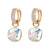 Fashion Square Pendant Hoop Earrings for Women made with Austrian Crystal Wedding Party Bijoux Jewellery Accessorise Girls Gift