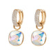 Fashion Square Pendant Hoop Earrings for Women made with Austrian Crystal Wedding Party Bijoux Jewellery Accessorise Girls Gift