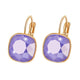 Fashion Square Pendant Hoop Earrings for Women made with Austrian Crystal Wedding Party Bijoux Jewellery Accessorise Girls Gift