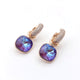 Fashion Square Pendant Hoop Earrings for Women made with Austrian Crystal Wedding Party Bijoux Jewellery Accessorise Girls Gift