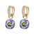 Fashion Square Pendant Hoop Earrings for Women made with Austrian Crystal Wedding Party Bijoux Jewellery Accessorise Girls Gift